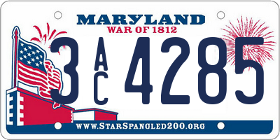 MD license plate 3AC4285