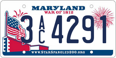 MD license plate 3AC4291