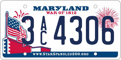 MD license plate 3AC4306