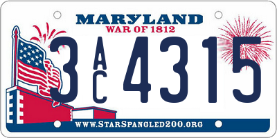 MD license plate 3AC4315