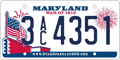 MD license plate 3AC4351