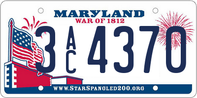MD license plate 3AC4370