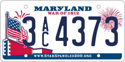 MD license plate 3AC4373