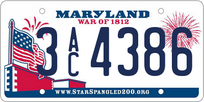 MD license plate 3AC4386
