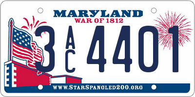 MD license plate 3AC4401