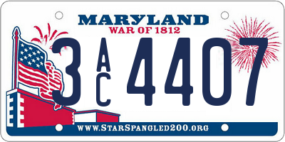 MD license plate 3AC4407