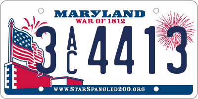 MD license plate 3AC4413
