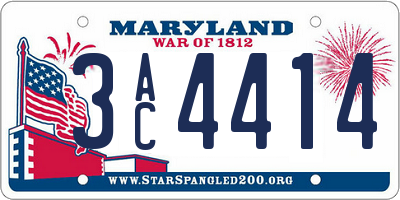 MD license plate 3AC4414