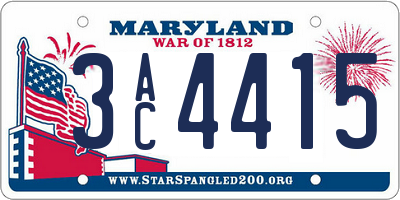MD license plate 3AC4415