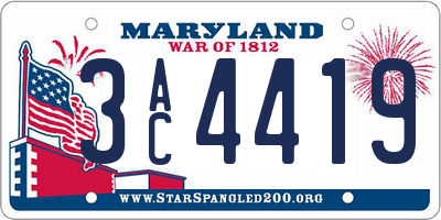 MD license plate 3AC4419