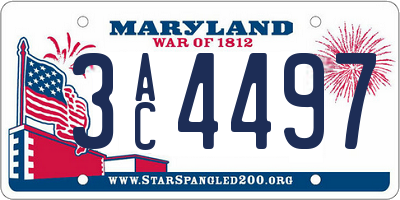 MD license plate 3AC4497