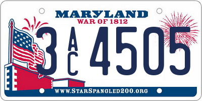 MD license plate 3AC4505