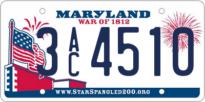 MD license plate 3AC4510