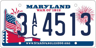 MD license plate 3AC4513