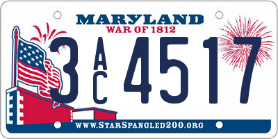 MD license plate 3AC4517