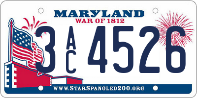MD license plate 3AC4526