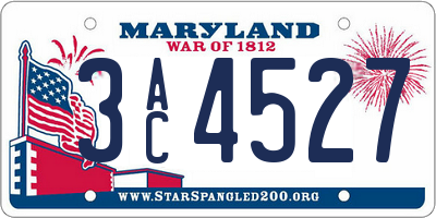 MD license plate 3AC4527
