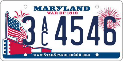 MD license plate 3AC4546