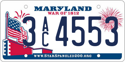 MD license plate 3AC4553