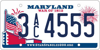 MD license plate 3AC4555