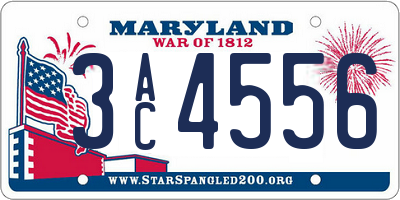 MD license plate 3AC4556