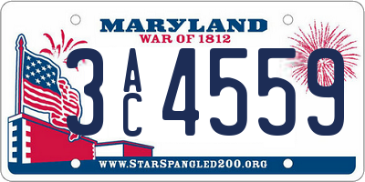 MD license plate 3AC4559