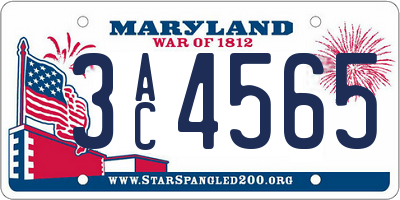 MD license plate 3AC4565