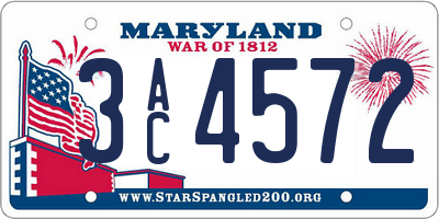 MD license plate 3AC4572