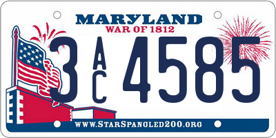 MD license plate 3AC4585
