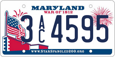 MD license plate 3AC4595
