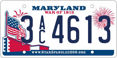 MD license plate 3AC4613