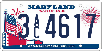 MD license plate 3AC4617