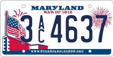 MD license plate 3AC4637