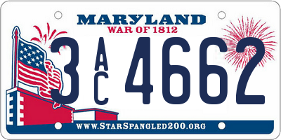 MD license plate 3AC4662