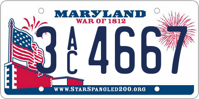 MD license plate 3AC4667
