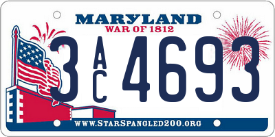 MD license plate 3AC4693