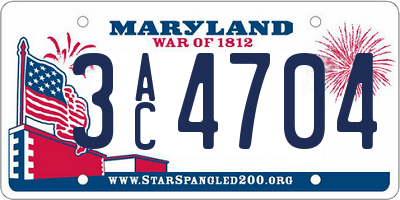 MD license plate 3AC4704