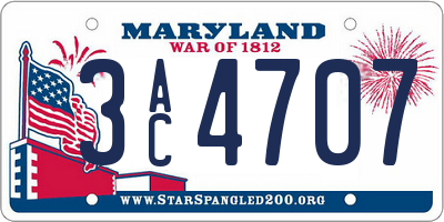 MD license plate 3AC4707