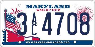 MD license plate 3AC4708