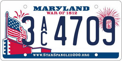 MD license plate 3AC4709