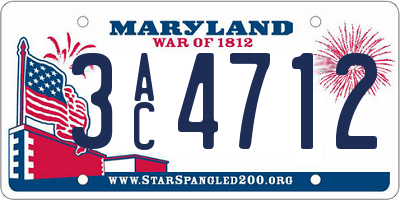 MD license plate 3AC4712