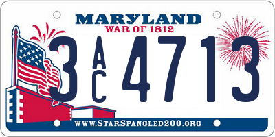 MD license plate 3AC4713