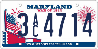 MD license plate 3AC4714
