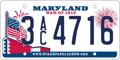 MD license plate 3AC4716