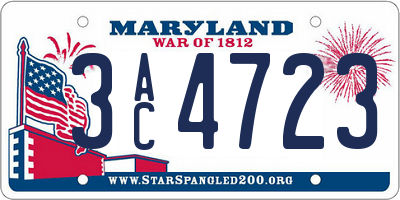 MD license plate 3AC4723