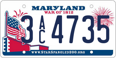 MD license plate 3AC4735