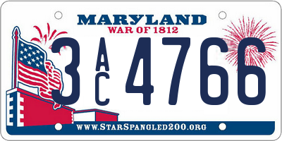 MD license plate 3AC4766