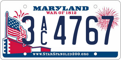 MD license plate 3AC4767