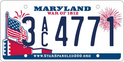 MD license plate 3AC4771