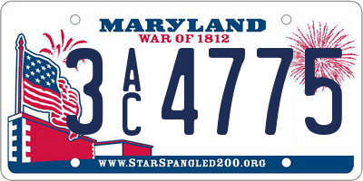 MD license plate 3AC4775